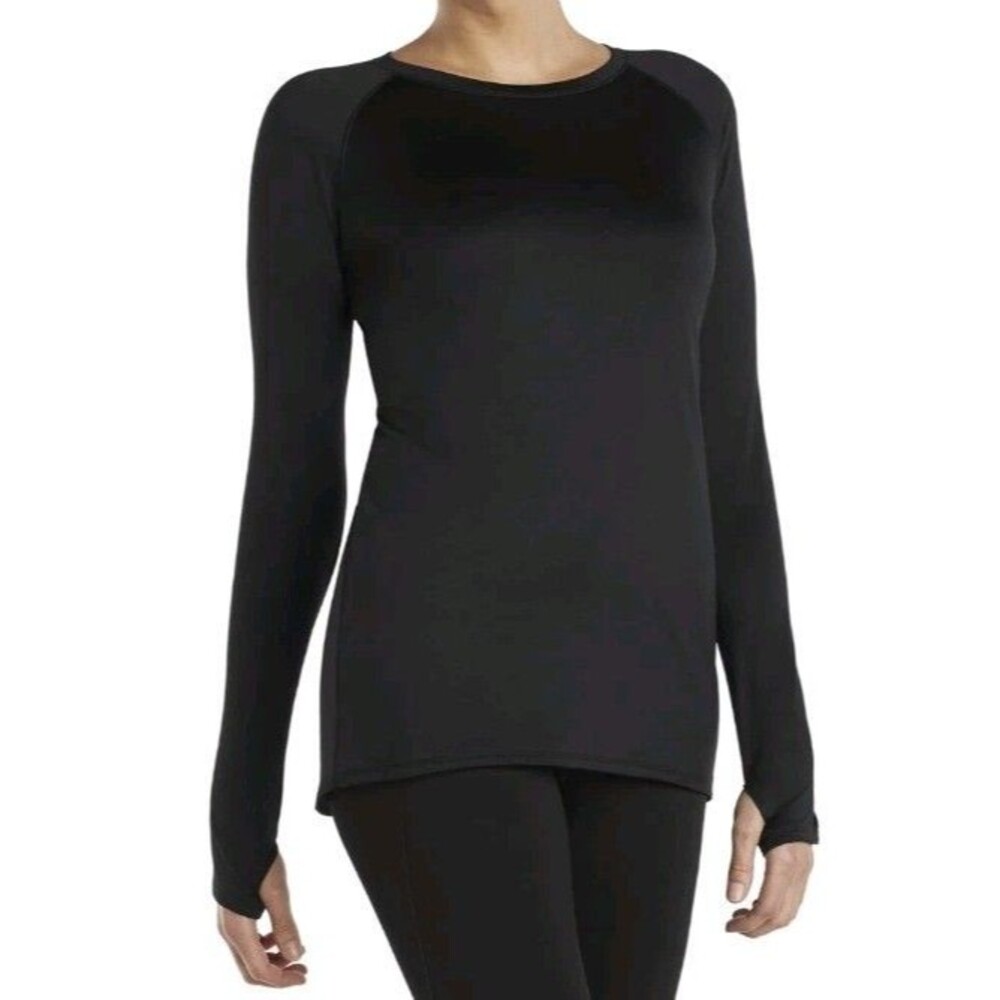 Black Mock‎ Neck Long Sleeve Shirt Thermal climate right by cuddl duds Size XS